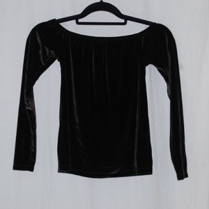Off the shoulder velvet top